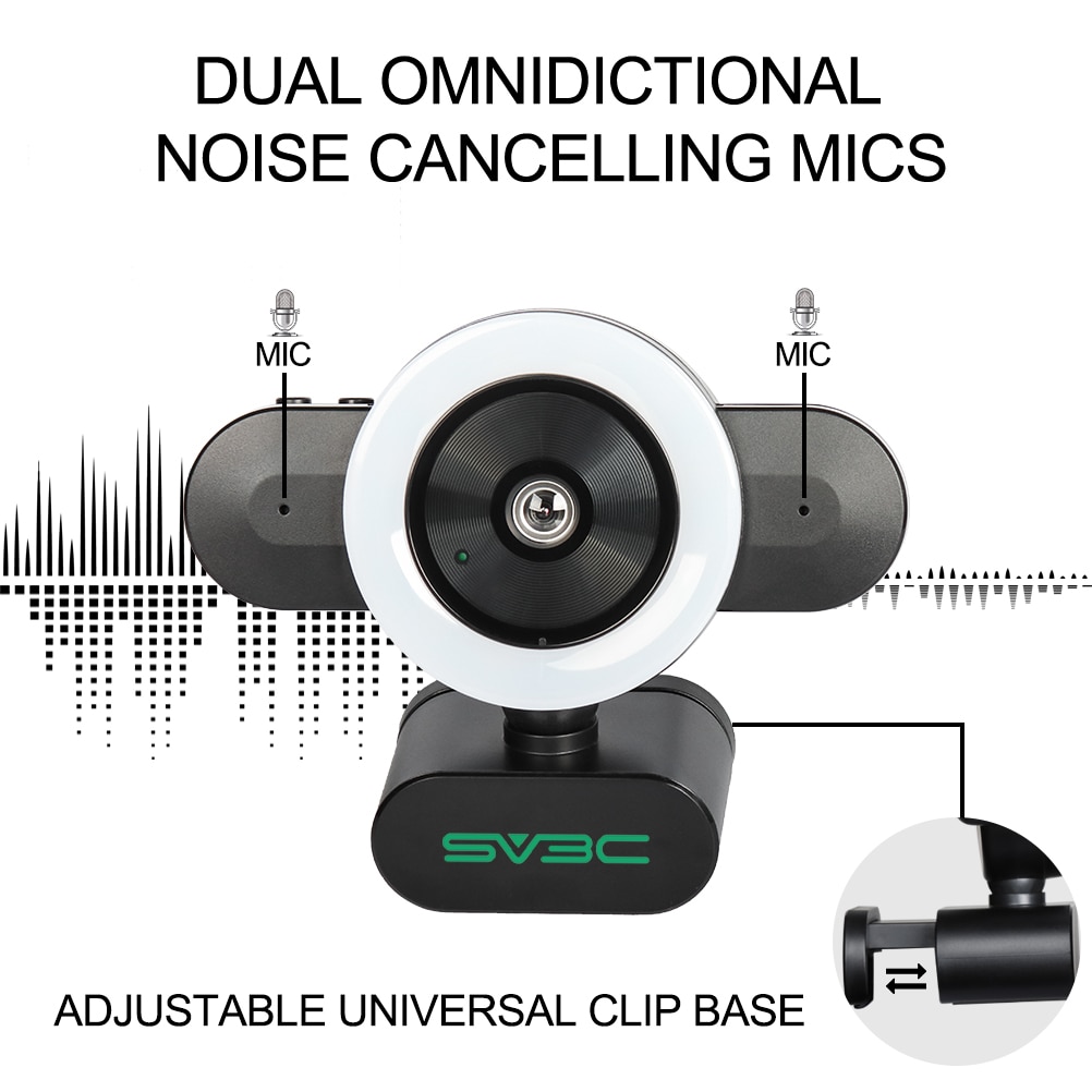 2K Webcam With Microphone For PC, 4MP USB Light Computer Camera, Web CAM For Call Conference Zoom Skype Youtube Laptop Essory