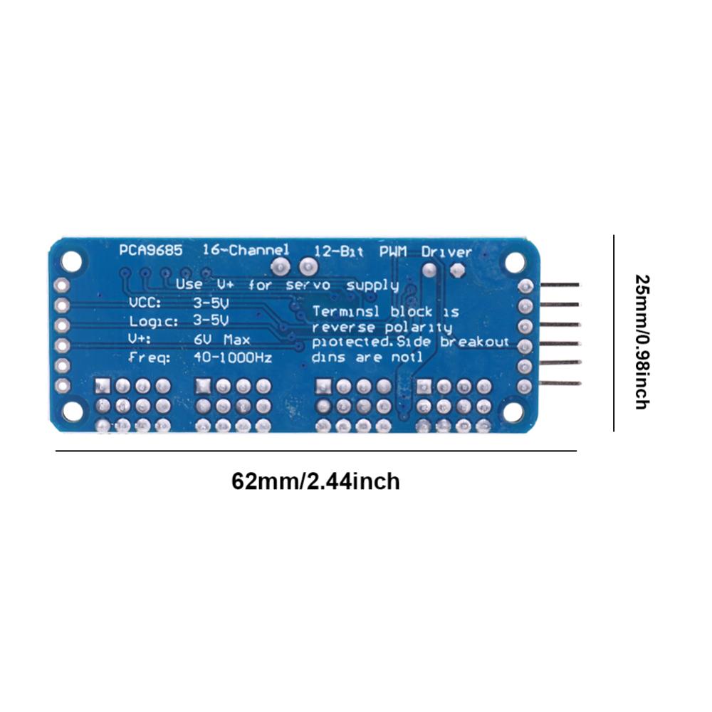 Pca9685 mô-đun điều khiển IIC giao diện 16 kênh 12-bit PWM động cơ servo mô-đun bảng mạch cho robot Arduino/Raspberry Pi