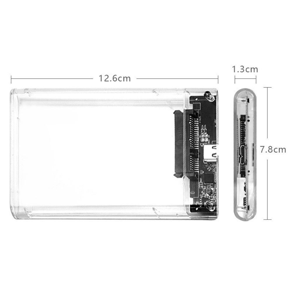 Push Pull Design Good Strength With Data Cable No Screws Required USB 3.0 Drive Protection Box Solid State Drive Protection Hard Disk Drive Case Hard Drive Box Hard Disk Storage Box 2.5 Inch HDD Case.