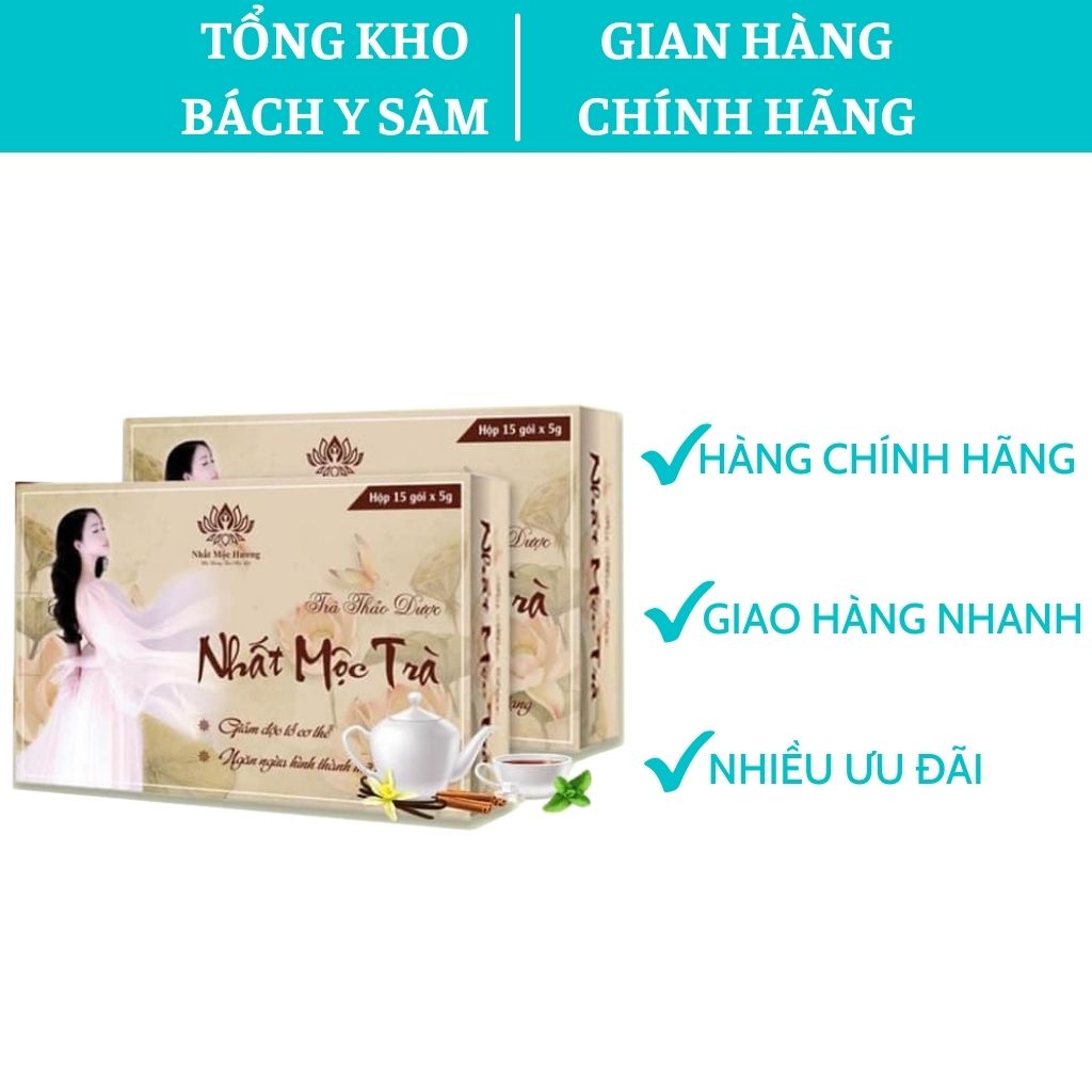 ƞhất MỘC TRÀ-Trà Thảo Mộc BẠCH LINH ƞhất Mộc Hương Bách Y Sâm ( hộp 15 gói x 5gr )