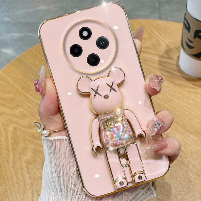 Phone cover Xiaomi Poco C75 Back case Soft Electroplated Quicksand Hourglass Pellet KWAS Bear silicone shockproof Protector Smooth For Mi Poco C75 Phone cases.