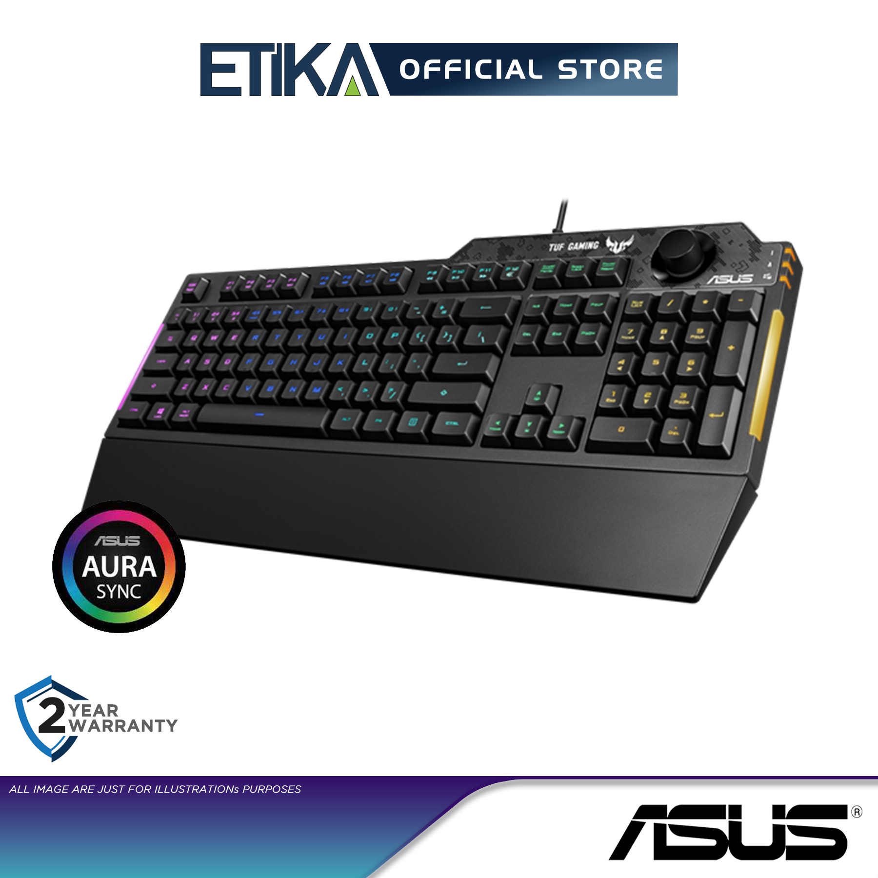 Asus RA04 TUF Gaming K1 RGB Keyboard with dedicated volume knob