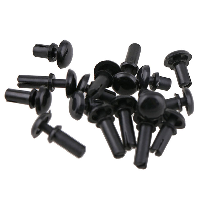 Letter Rivets 10-100pcs R3045-R3560 Black Nylon Push-type Rivets Plastic Letter ...