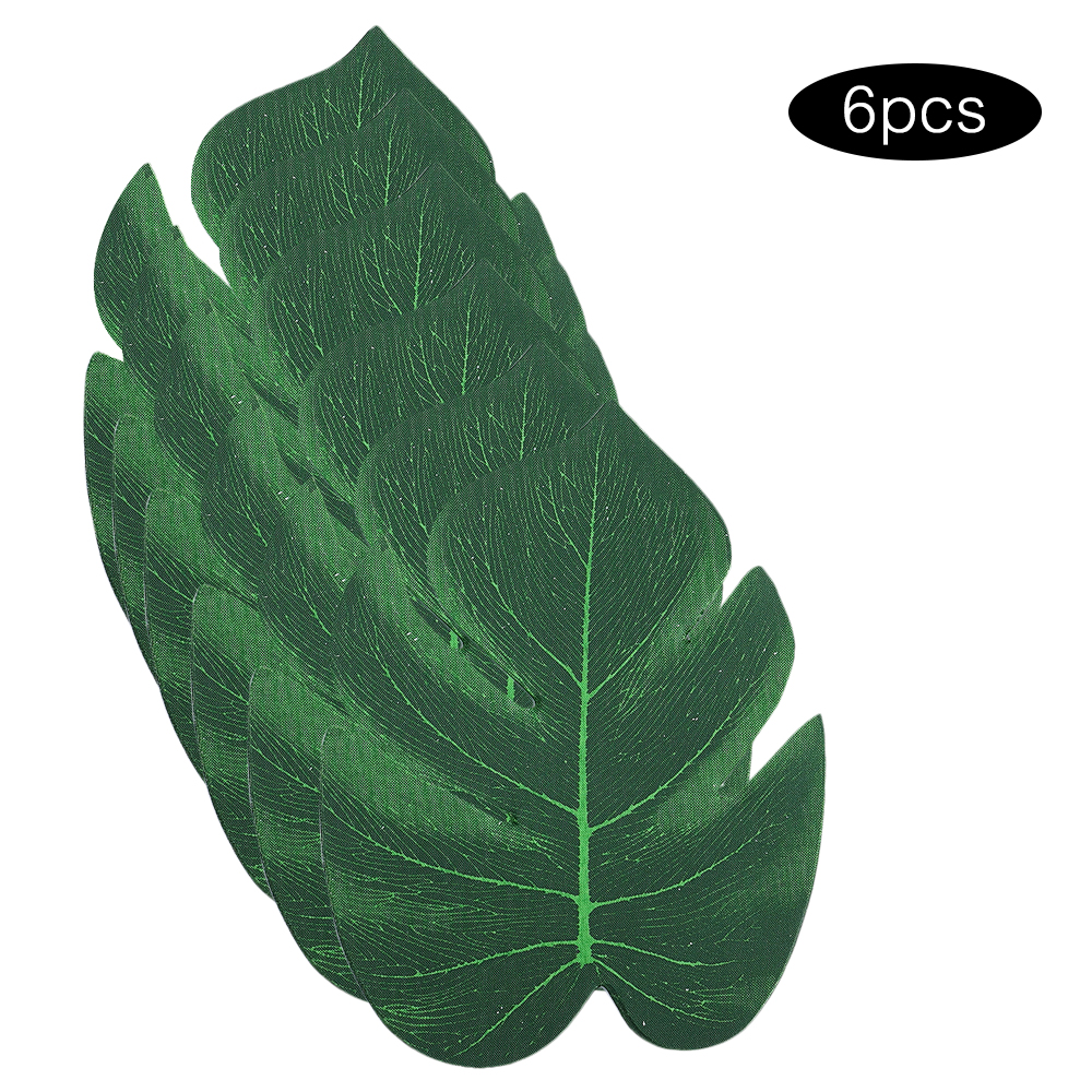 6Pcs Artificial Tropical Palm Leaf / Simulation flower with leaves / Island Style Green leaf decoration/ Artificial Green Jungle Plant leaf / Florist arranging flowers leaves / Festival Wedding Party Table Home Decor