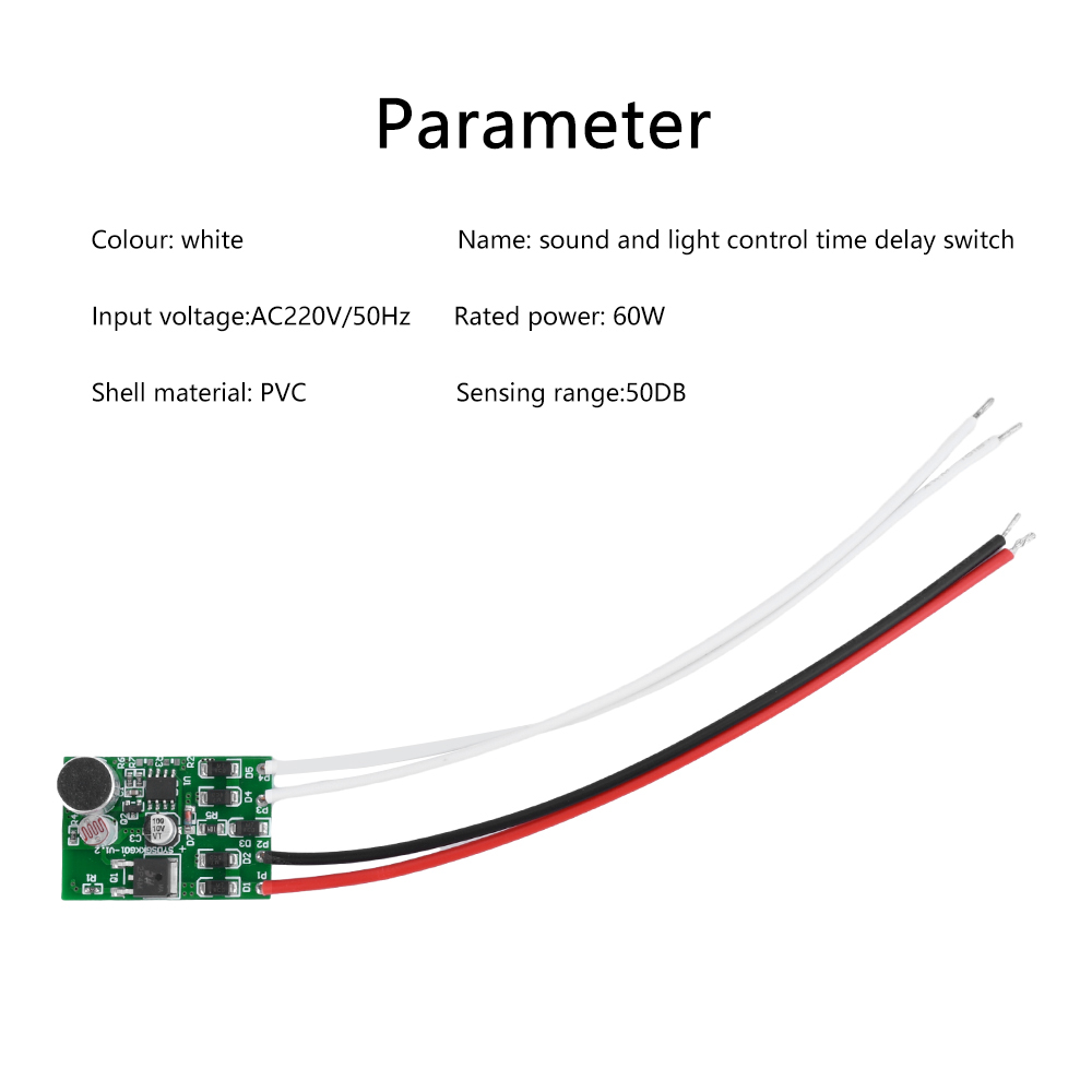 FocusAi Ac220V Voice Sensor Switch Controller Automatic Voice Sensor Detector Switch Voice Activated Switch for Ceiling Light Panel Light Downlight Incandesce
