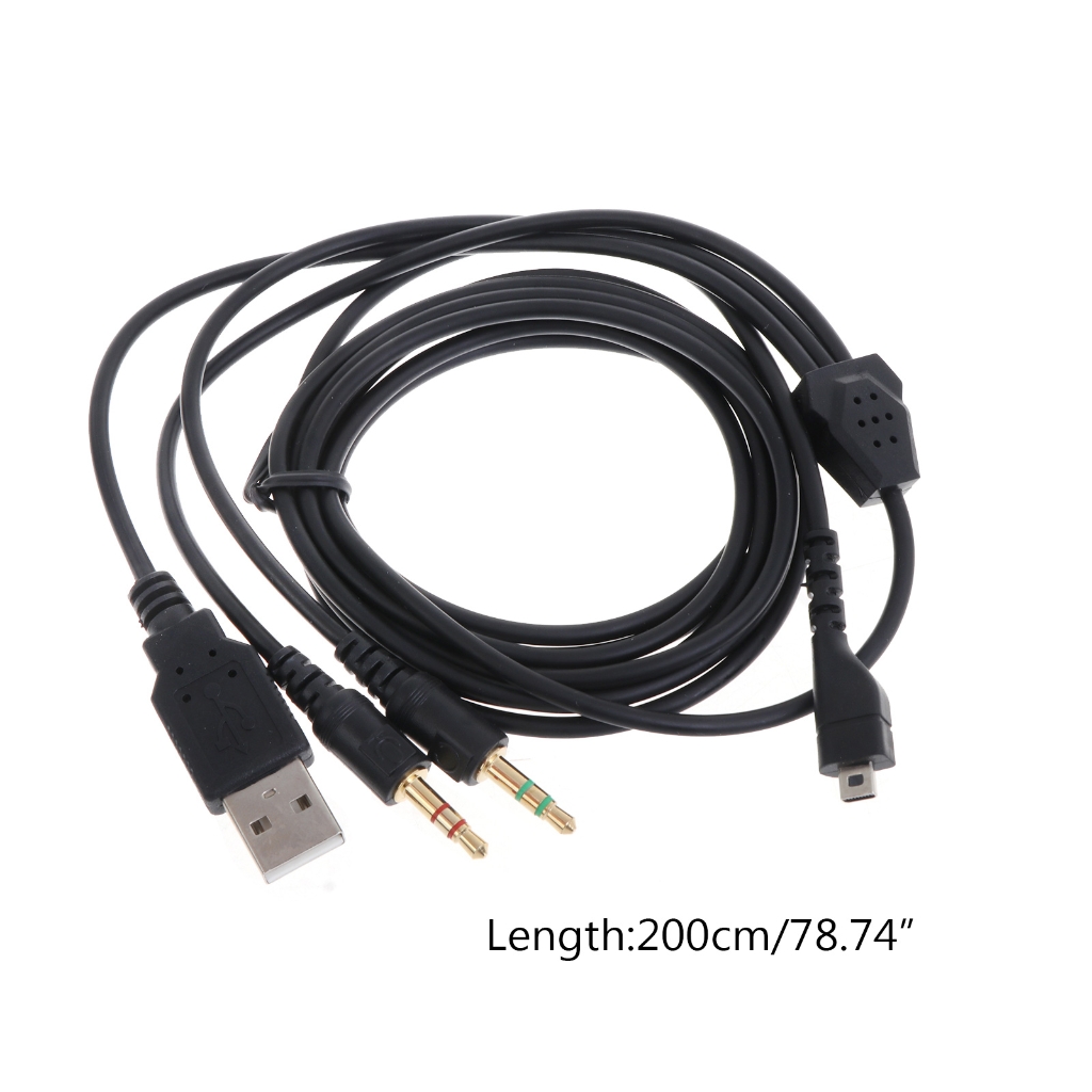 USB thay thế 3.5mm âm thanh Micro Cáp cáp tai nghe PVC mềm bền dây cho SteelSeries Arctis 3 5 7 Pro Tai nghe