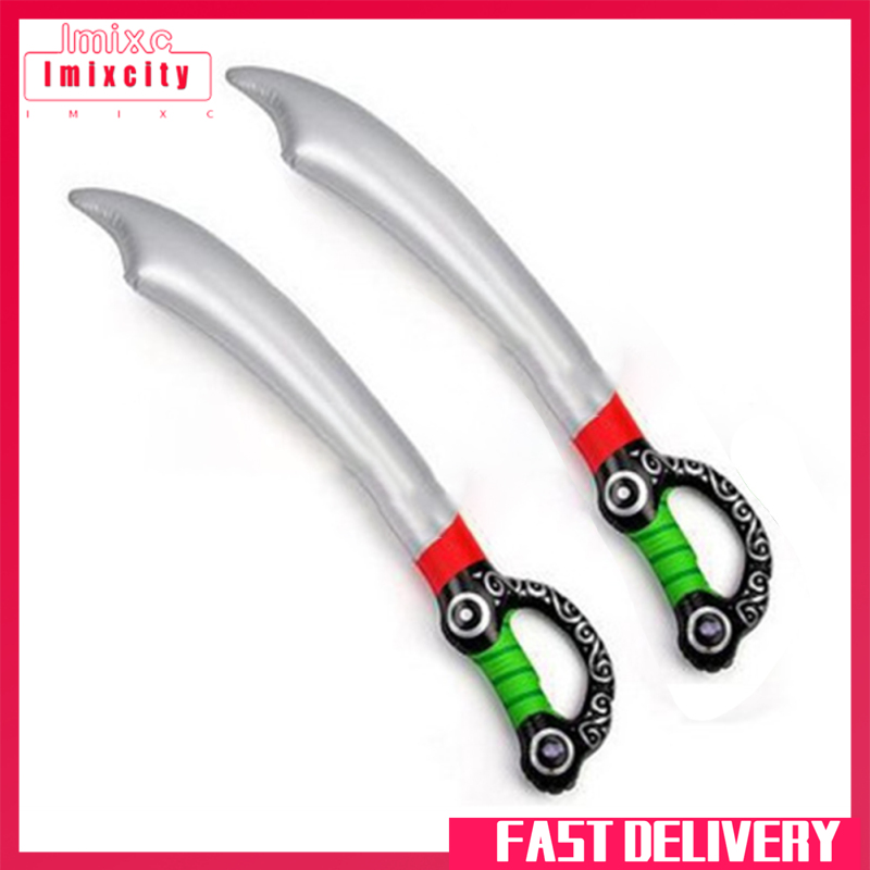 Imixcity Inflatable Pirate Knife Balloon Simulation Sword Inflatable Toy For Halloween Birthday Party Decorations Stage Game Props
