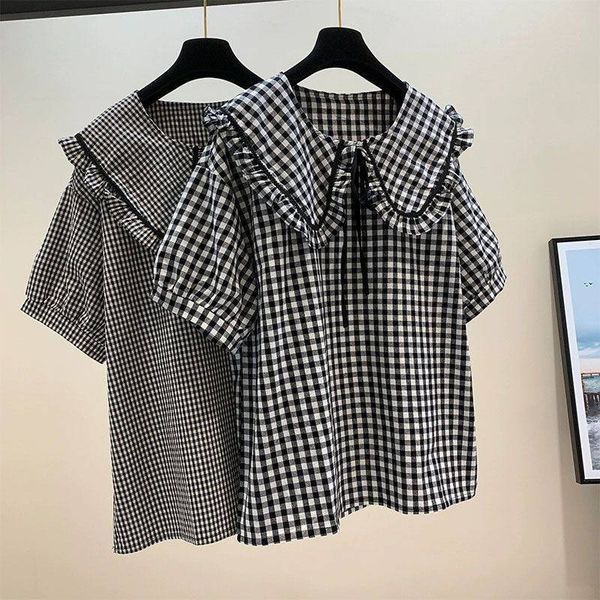 (47-90 KG) ÁO CARO ĐEN CỔ BÈO, CHẤT SILK COTTON MÁT, FORM BASIC DỄ MẶC, CHE KHUYẾT ĐIỂM TỐT