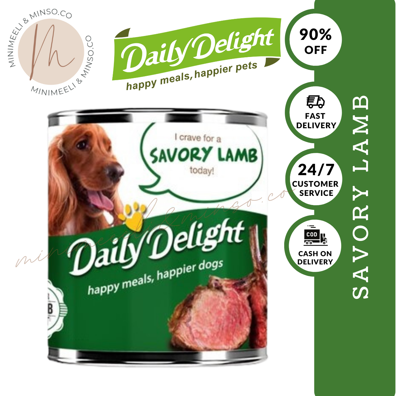 Original Daily Delight Wet Dog Food in Can 375G ( Savory Lamb ) Healthy