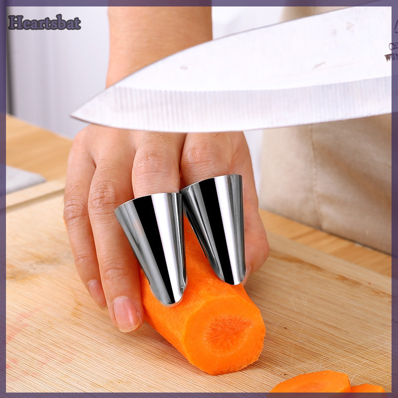 2Pcs Stainless Steel Finger Protector Fruit Beans Garlic Peeler Vegetable Nuts Peeling Finger Guard Kitchen Cutting Tools