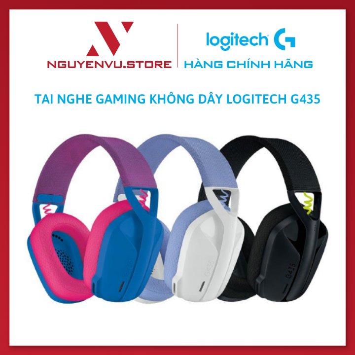 Tai nghe game không dây Bluetooth và Lighspeed Logitech G435 – Mic ảo tích hợp, nhẹ, tương thích PC, Điện thoại, PS4, PS5 - Hàng Chính Hãng
