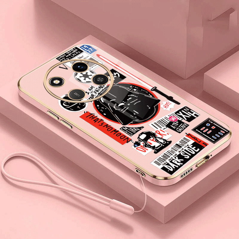 Honor X9C 5G X9C Luxury Star Wars Casing Square Edges Plating Back TPU Soft Case Cover. 