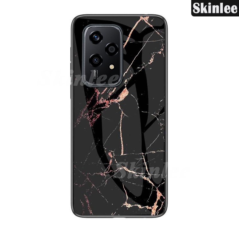 Phone case For Honor 200 Lite Back cover Fashion Marble Hard Tempered Glass Protector Soft Silicone Cover For honor 200 Lite Cover cases.