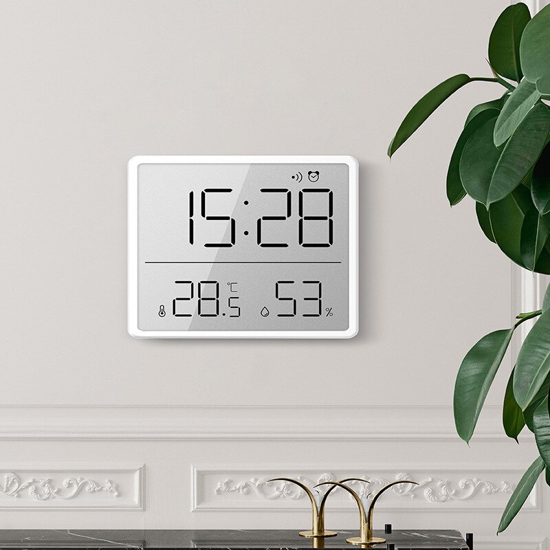 Magnetic LCD Digital Alarm Clock For Refrigerator Large Screen Date Temperature Humidity Display Wall Mounted Kitchen Clocks