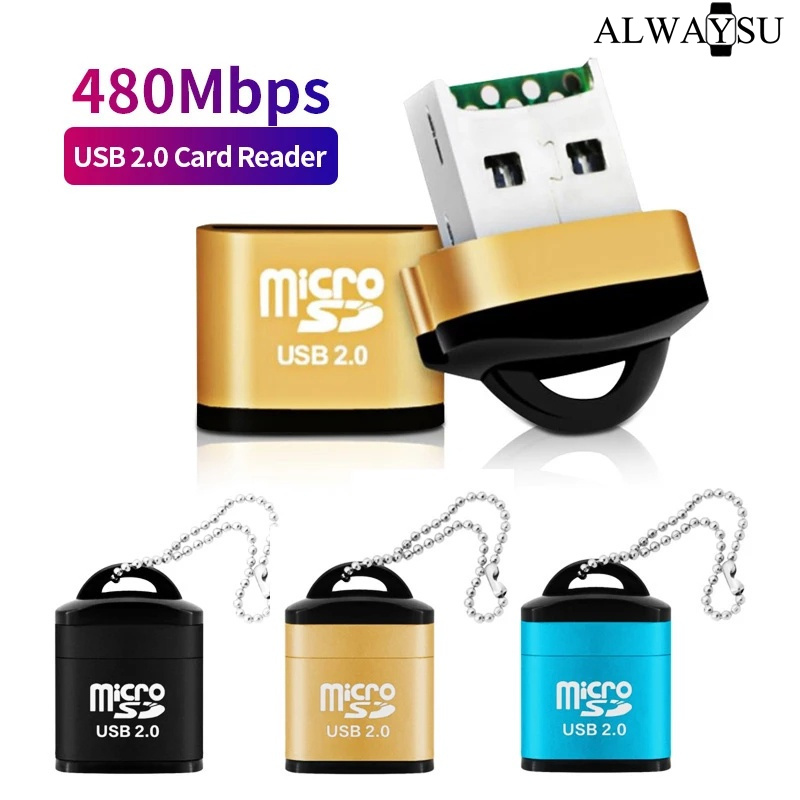 Đầu Đọc Thẻ USB 2.0 Tốc Độ Cao Mini Bộ Chuyển Đổi Thẻ Nhớ TF Micro SD Cho Máy Tính...