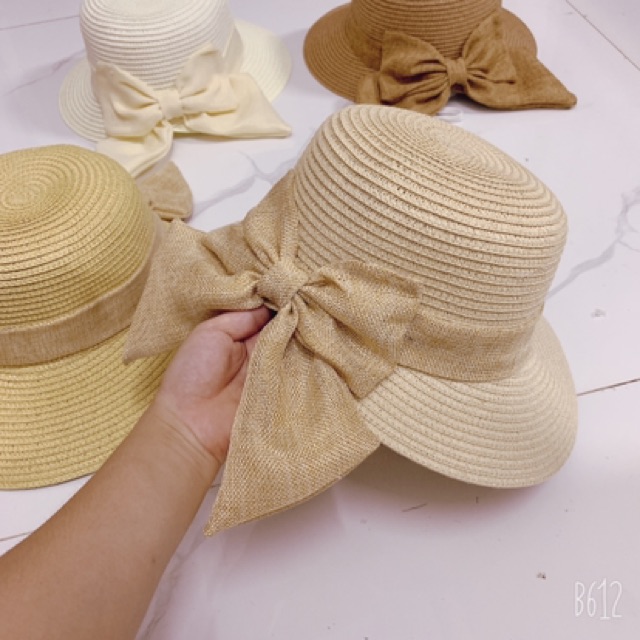 Mũ Nón cói đi biển lẹm nơ siêu đẹp