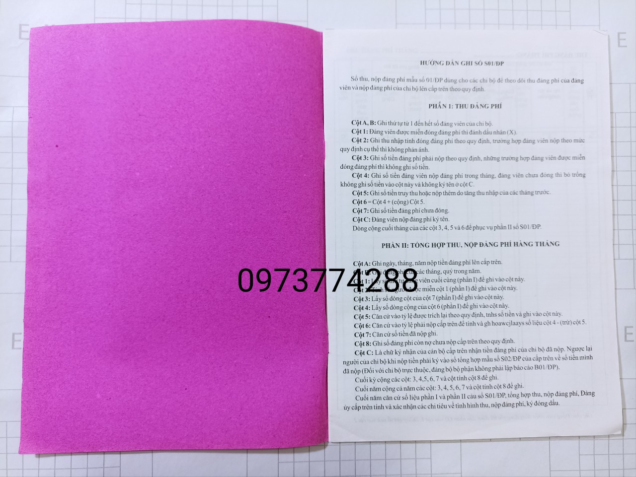 [Nhập RS0722 giảm 30k cho đơn 99k]5 quyển sổ thu nộp đảng phí mẫu số S01/ĐP