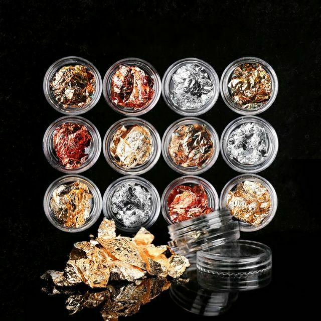 Sét giấy vàng bạc, Giấy Nhún Vàng Bạc Set 12 ô