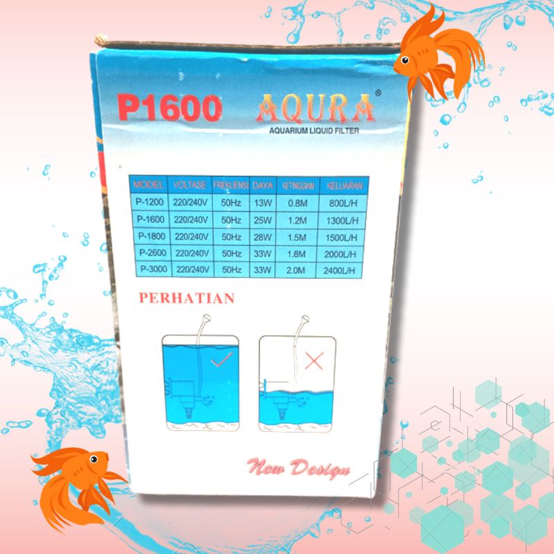 Pompa aquarium hidroponik AQURA P 1600