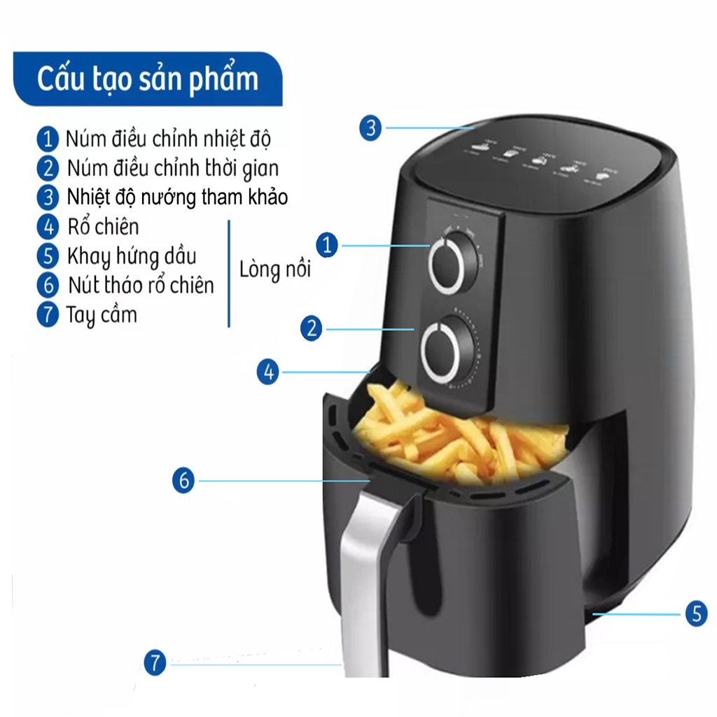 Nồi chiên không dầu CAMEL 6.5 - 7L