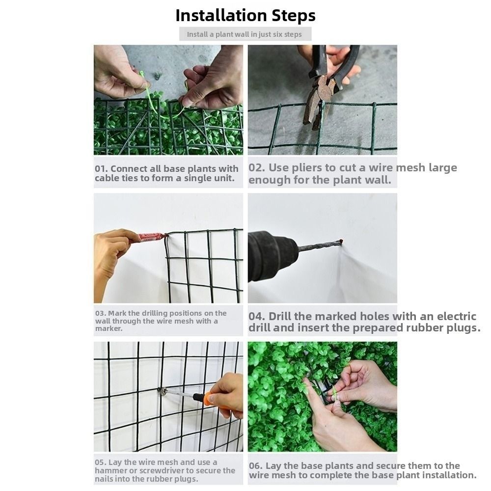 Turf Protector Panel Fake Grass Turf DIY Wall Panel Eternal Life UV Protection Simulation ...