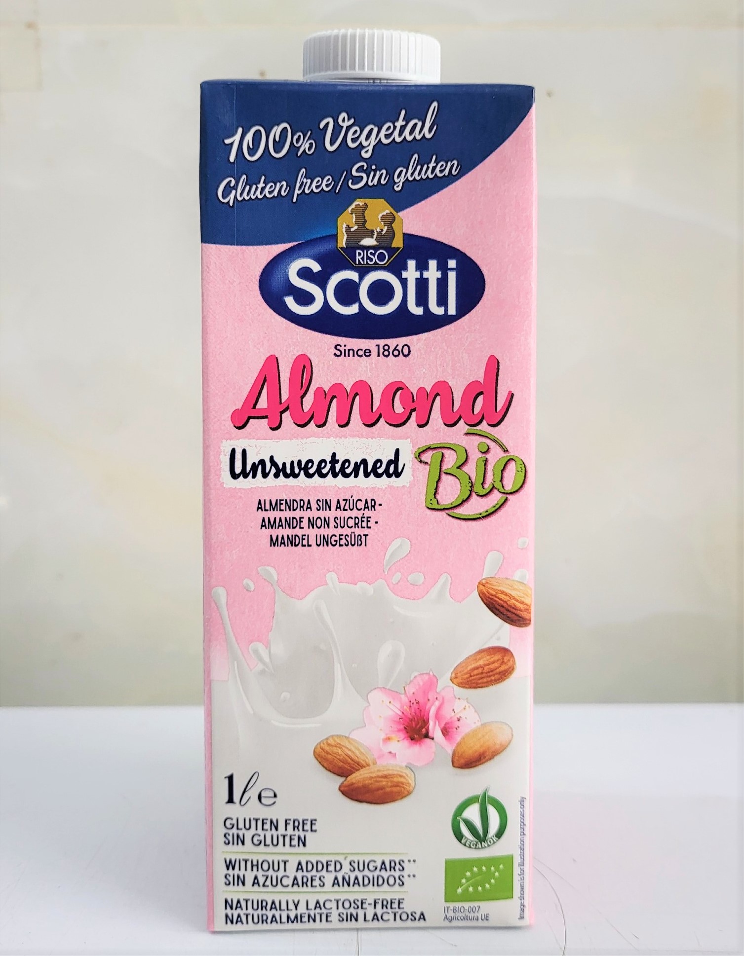 [Hộp 1 Lít] [ALMOND] SỮA HẠNH NHÂN HỮU CƠ KHÔNG ĐƯỜNG [Italia] RISO SCOTTI Bio Almond Unsweetened Milk (atv-hk)