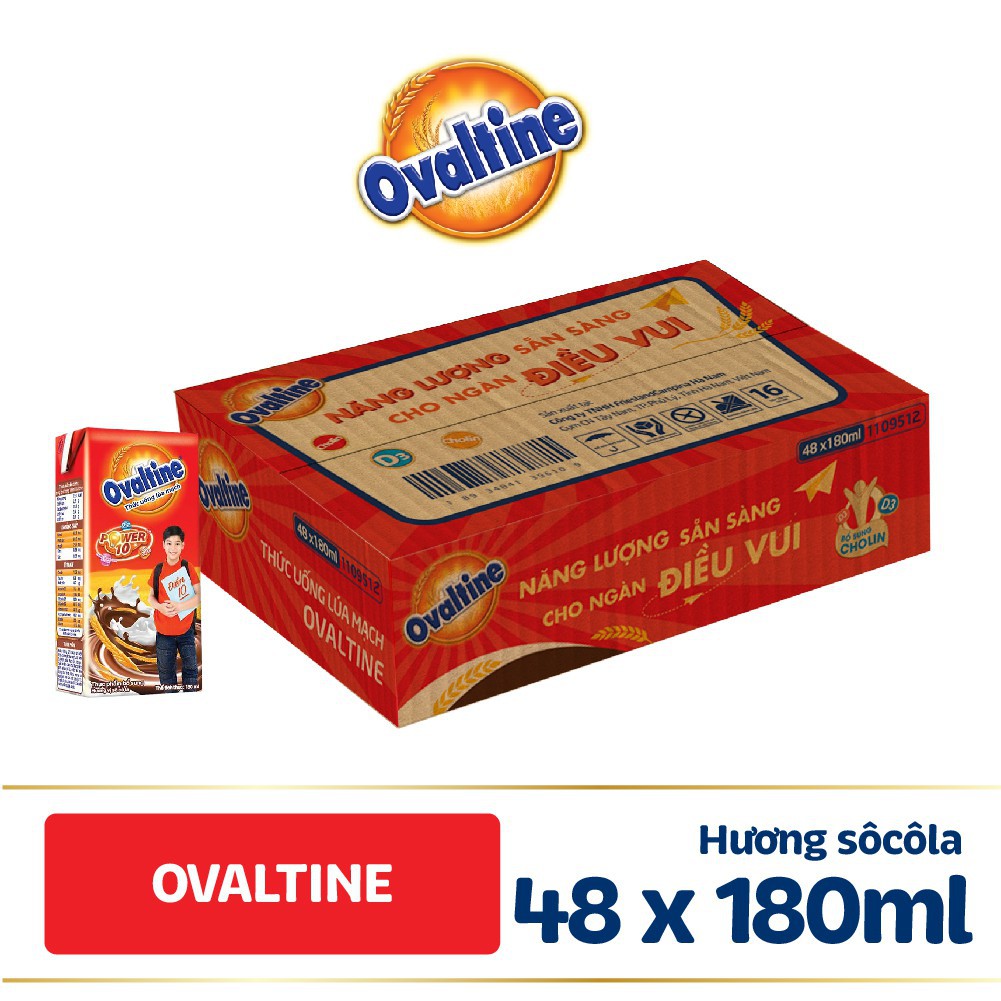 Thùng Sữa Ovaltine 180ml 48 hộp