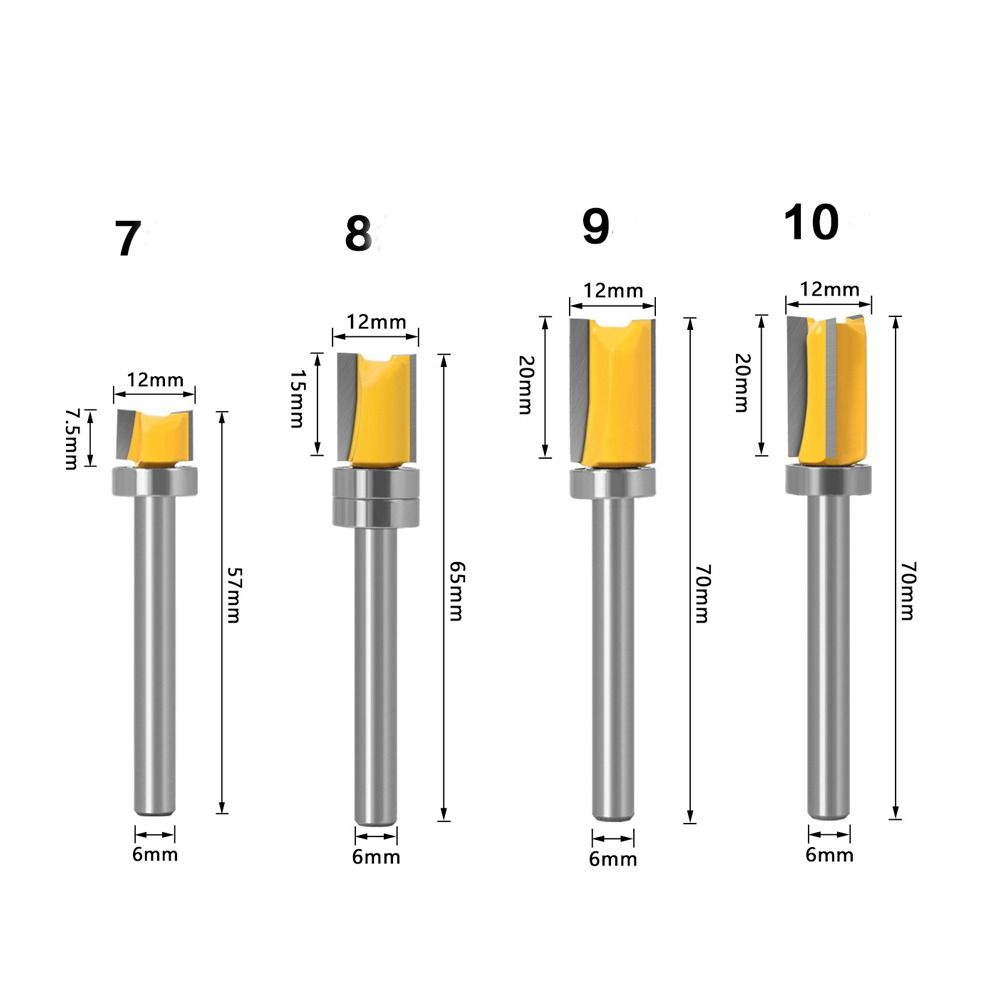 Sarahbowsh 6mm thân gỗ công cụ Dao phay mũi khoan mũi soi khía cắt