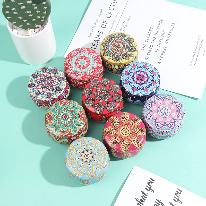 【Best value】 New Candy Box Drum-shaped Cookie Box Party Supply Tea Pot Tin Box Jewelry Box.