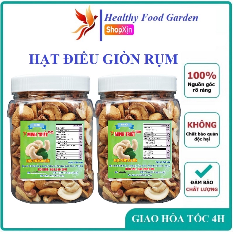 Hạt điều rang muối Bình Phước Bể Đôi còn rất ít vỏ  - Long Thái