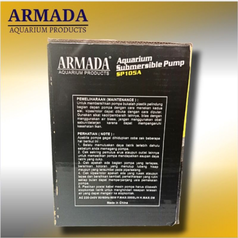 Pompa Kolam koi Hidroponik ARMADA SP 105A