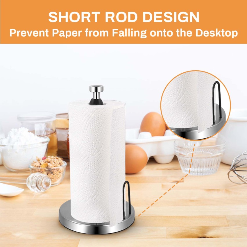 Household Paper Towel Holder One-Hand Tear Paper Holder Rack with Ratchet  Mechanism with Weighted Base for Home Kitchen Bathroom - AliExpress