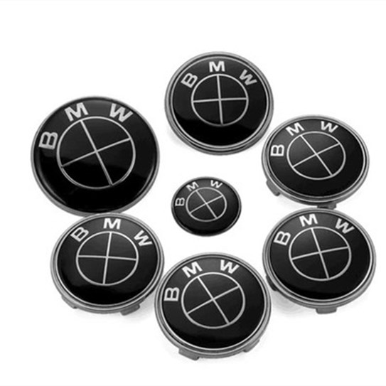 Zr for bmw 7pcs/set 45mm,68mm74mm,82mm imitation carbon fiber car wheel center hub caps front/rear bonnet boot logo badge emblems for bmw e30 e36 e46 e39 e60 e90 e92 x3 x5 x6