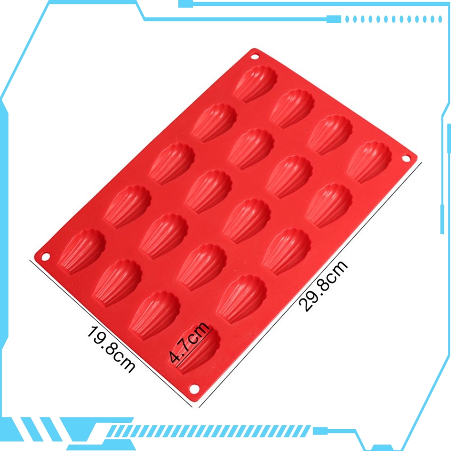 【Quality】 20 Cavity Madeleine Cake Mold Mousse Baking Pan Chocolate Snack Biscuit High Temperature