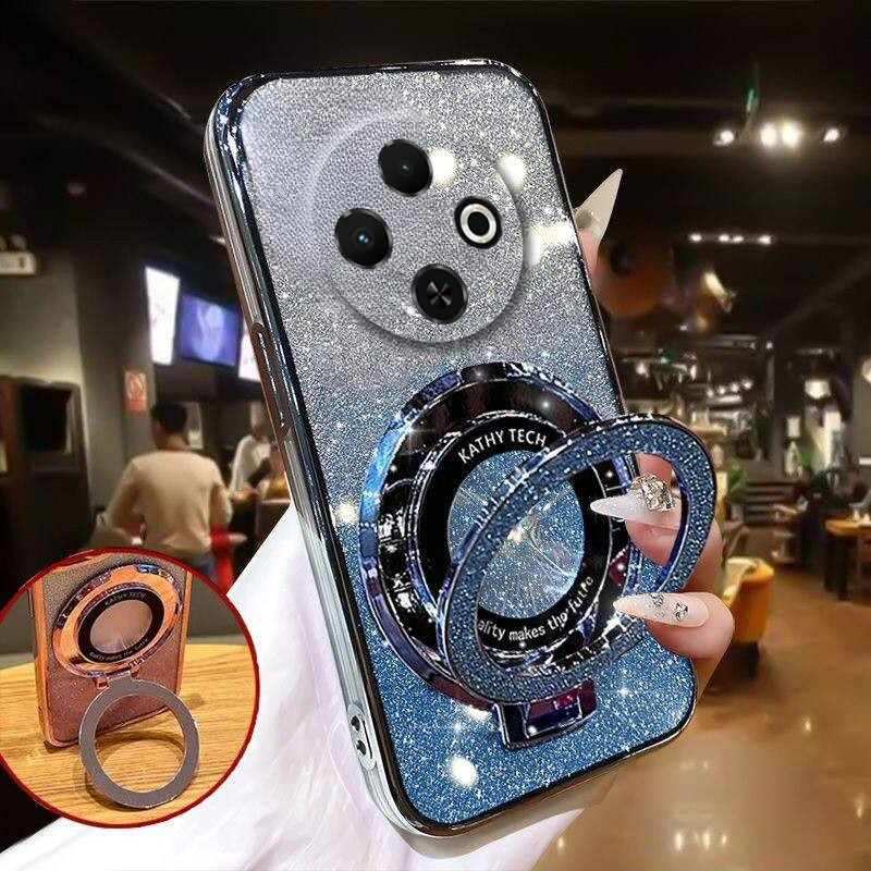 New Phone case Tecno Spark 30C Back cover Fashionable Frosted Silicone Soft Clear Dustproof Bracket Adsorb Holder For Tecno Spark 30C case.