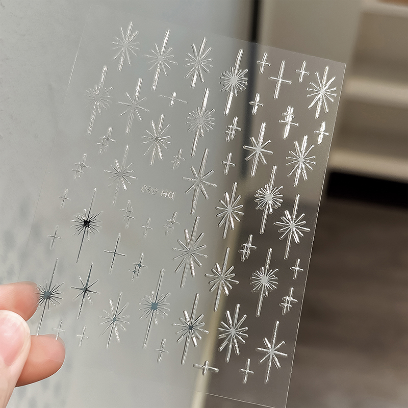 Star Radiant Nail Decals Transfer Stickers 3D DIY Line Nail Art Decoration.