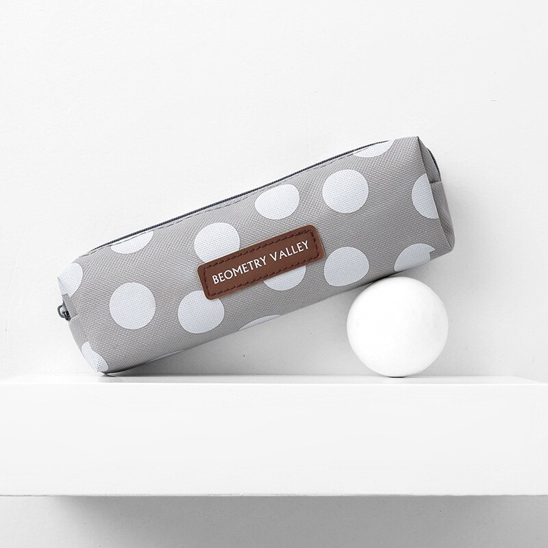 Student Zipper Pencil Case Large Capacity Canvas School Stationery Bag Pencil Boxes