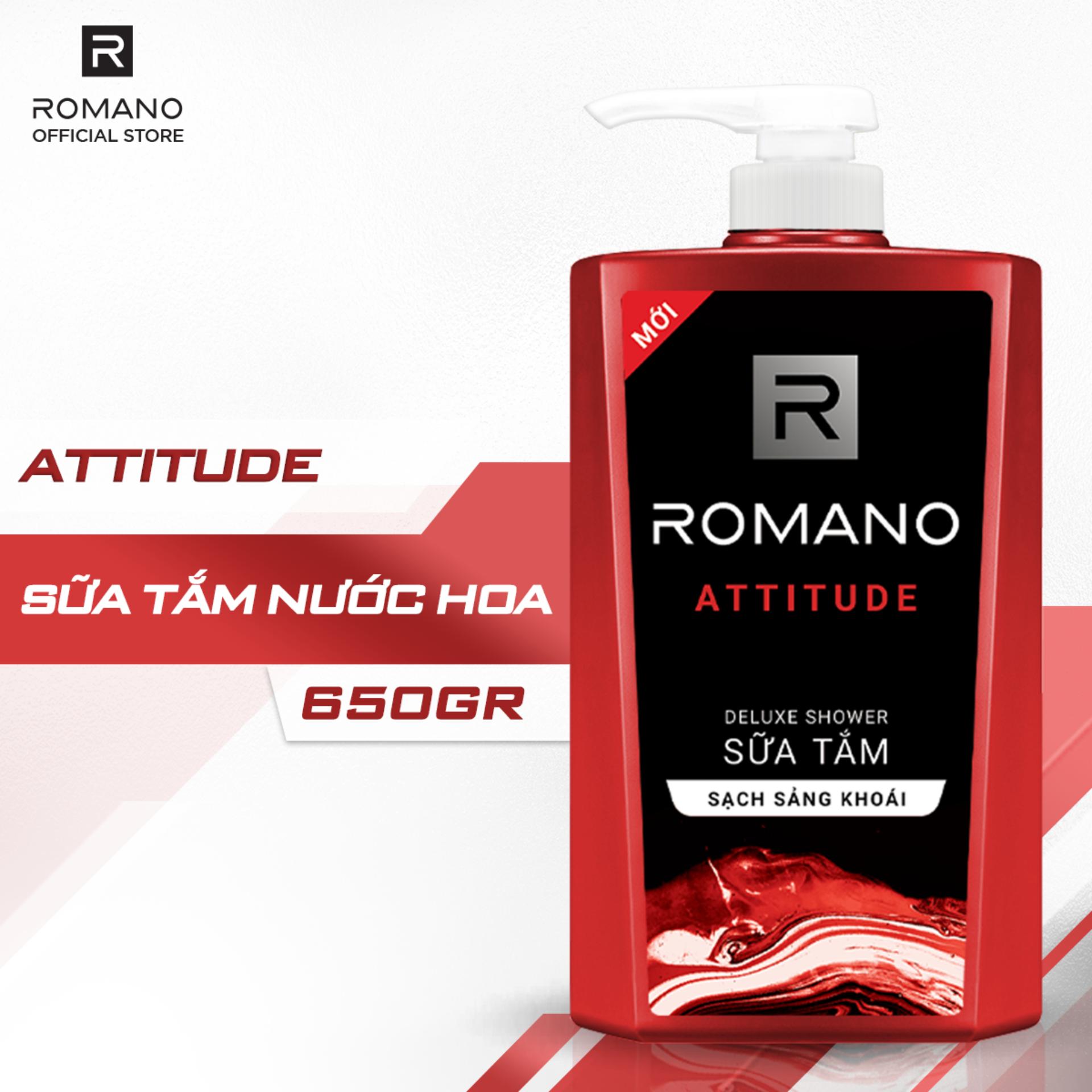 Sữa tắm romano attitude màu đỏ 650g