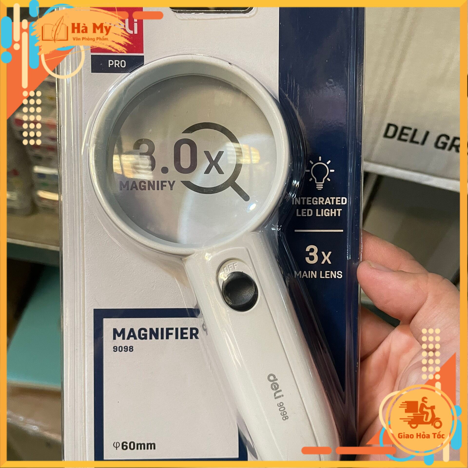 (1 Cái) Kính Lúp cao cấp có đèn Deli