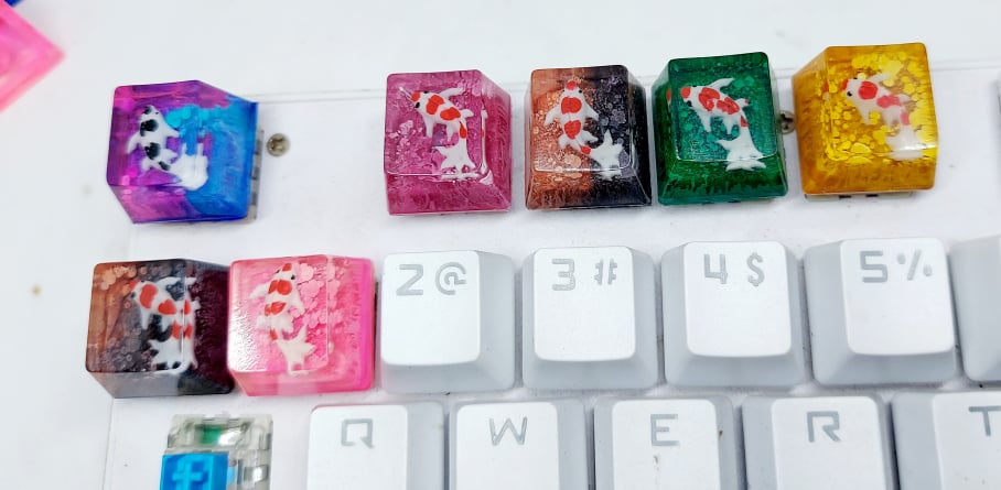 [HCM]Keycap cá koi sắc màu trang trí bàn phím cơ gaming.