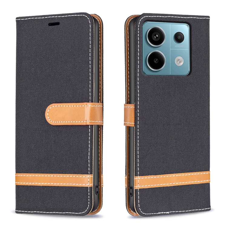 【HZSUNSKY】 For Xiaomi Redmi Note 13 Pro Color Block Denim Texture Leather Phone Case