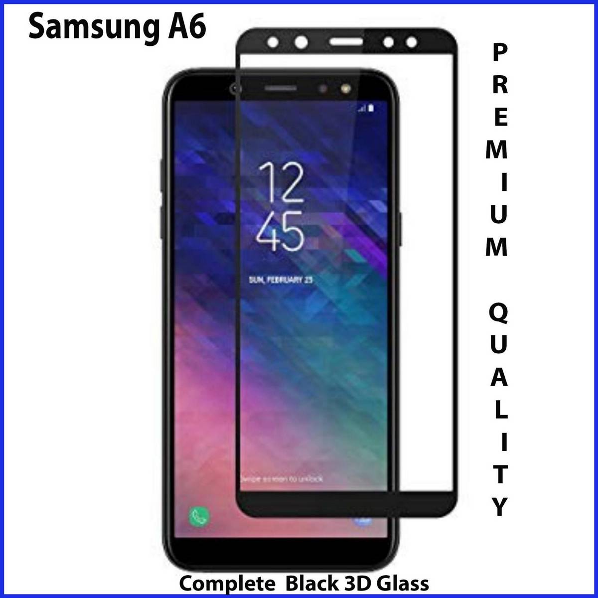 Samsung Galaxy A6 Full Black 9D5D6D10D11D21D Tempered Glass Screen Protector Full Glue Edge To Edge For Samsung Galaxy A6