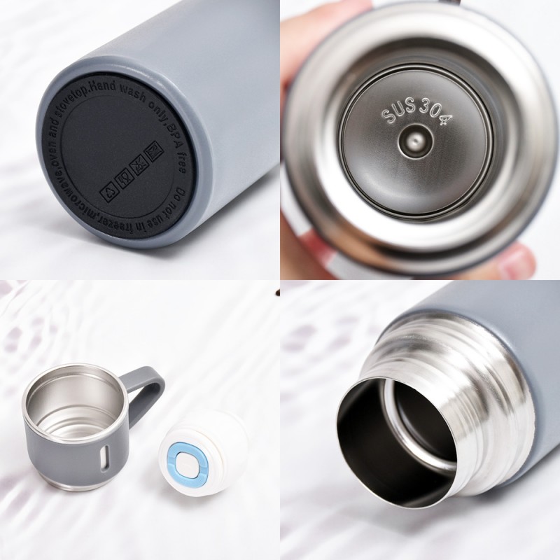 Double-Wall Stainless Steel Vacuum Thermos Flask 500ML Insulated Hot ...