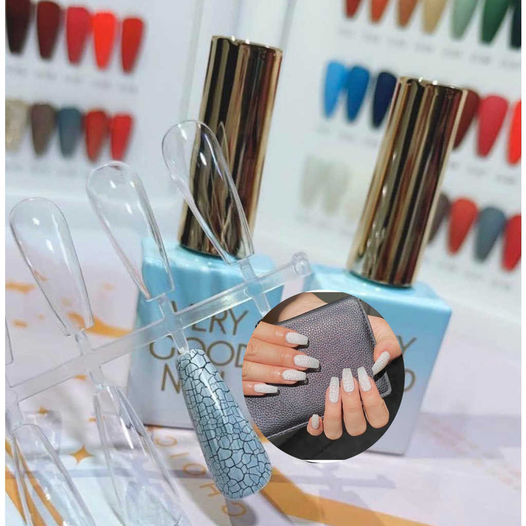 Sơn Móng Tay - Sơn gel nứt màu đen trắng hỗ trợ sơn móng làm nail spa shop HNnails