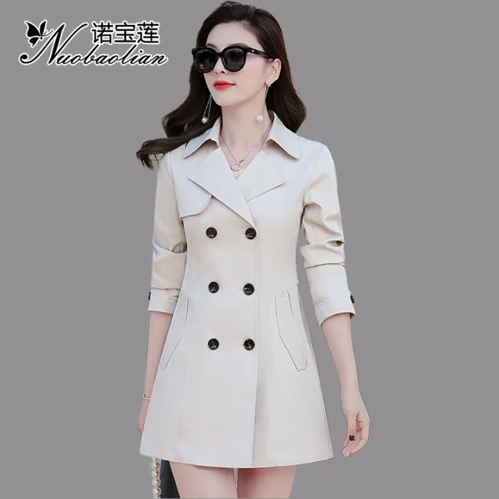 Trench Coat Female Mid Length 2020 Spring Clothing New Style Short Slim Fit Waist Hugging Popular Short Height Coat Female Spring And Autumn Overcoat Lazada Singapore