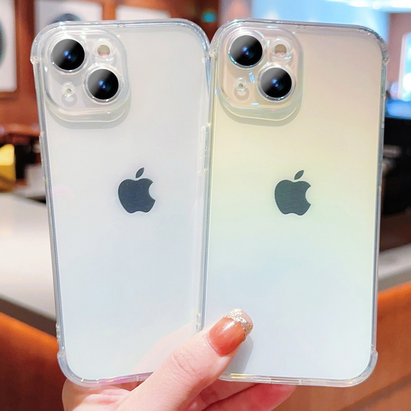 ALIGO Camera Protection Shockproof Clear Phone Case Cover Blue Light Gradient For iPhone 15 Plus 14 13 12 Pro Max fori iPhone 11
