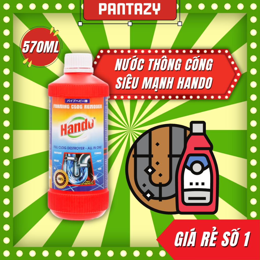 Nước thông cống siêu mạnh Hando - 570ML