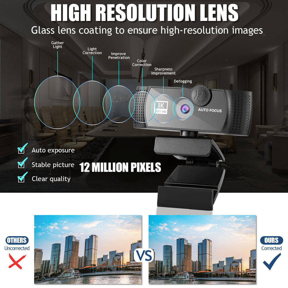 4K webcam full HD web camera with mic USB plug-in web camera for PC Mac laptop desktop