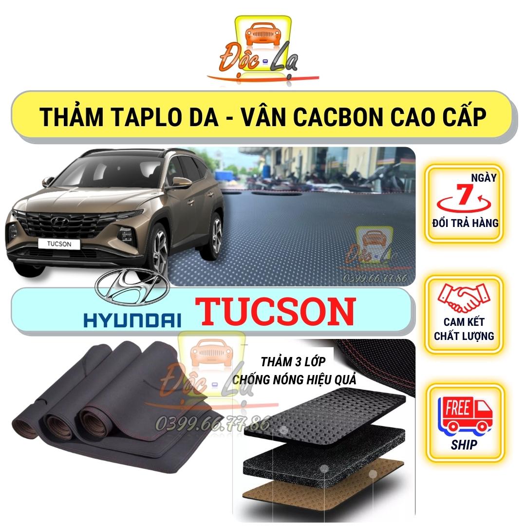 Thảm taplo Hyundai Tucson 2019 - 2022 vân Cacbon 3 lớp cao cấp - Cách nhiệt, chống nắng, chống thấm nước - Lau chùi vệ sinh đơn giản, dễ dàng