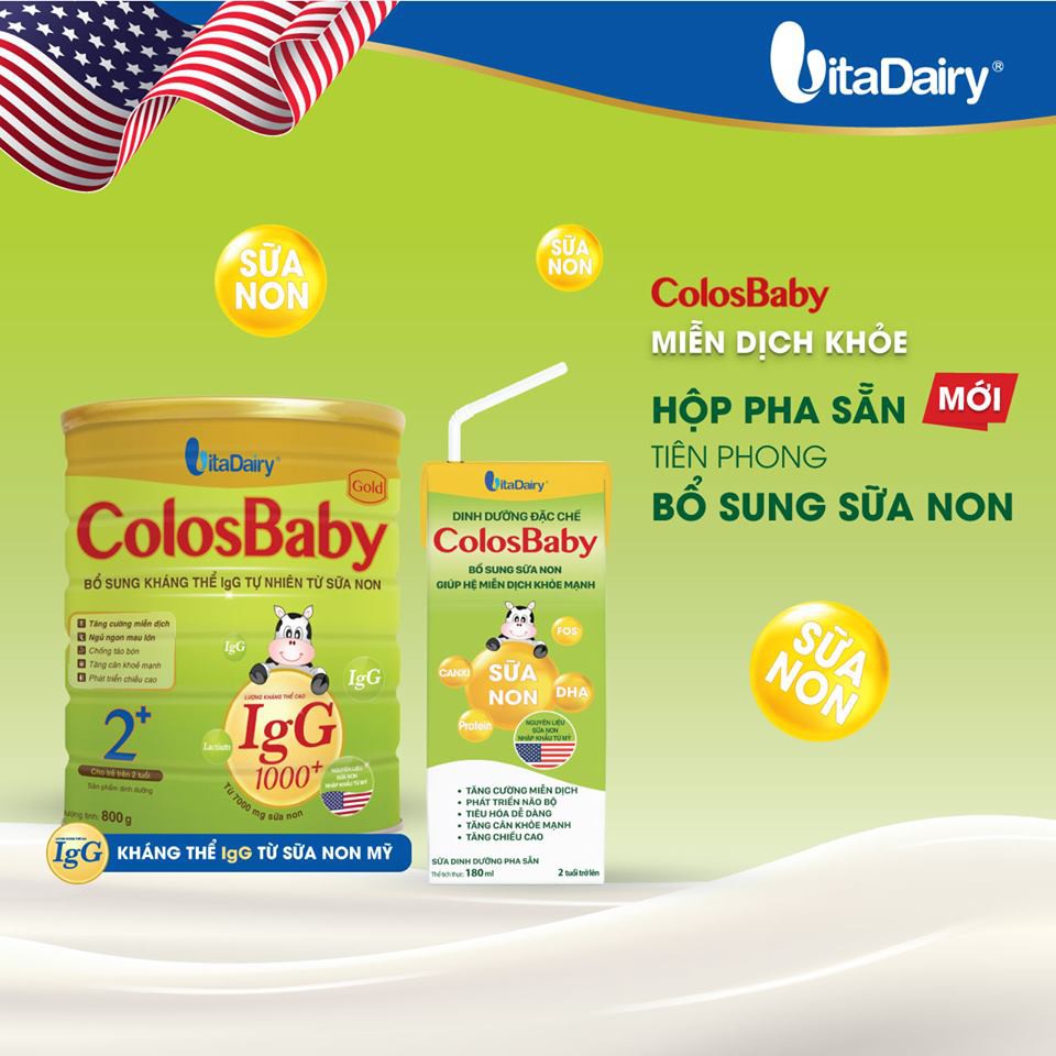 Sữa bột pha sẵn Colosbaby Gold (thùng 48 hộp x 110ml) có tem tích điểm